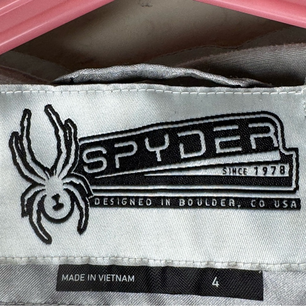 SPYDER Girls Bitsy Atlas Silver Puffer Jacket Winter Snow Ski Warm Size 4 - Picture 2 of 16